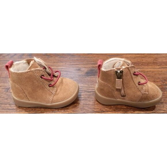 UGG Baby Shoes Boots Tan Brown Red Laces Size 2/3 - Picture 5 of 5